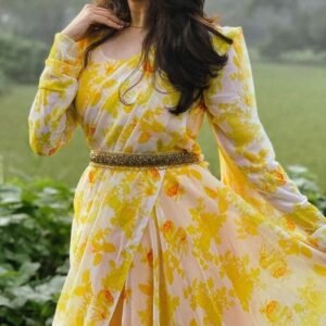Yellow Flower Saree