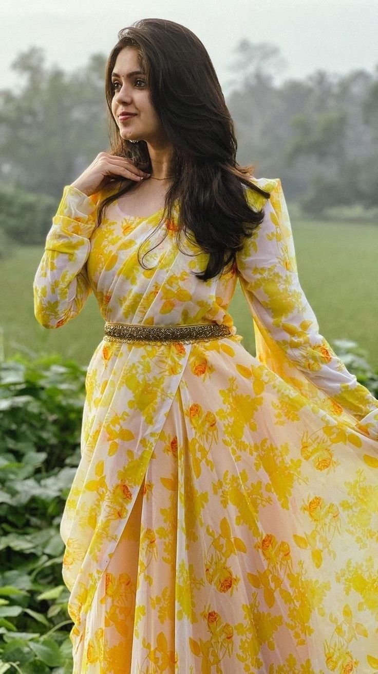 Yellow Flower Saree